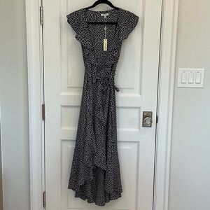 Max Studio Black and White High Low Dress